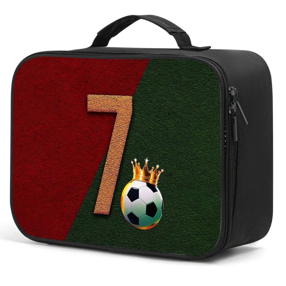 7 bolsas de comidas de mano cuadrada de impresión de fútbol patrón de pelota de niños caja de comidas al aire libre bolsa de almuerzo escolar image 6