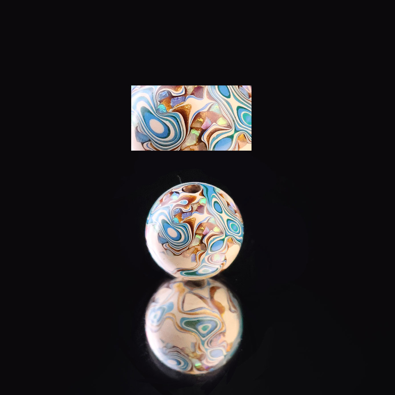 10mm 오팔 라이트 블루 화이트