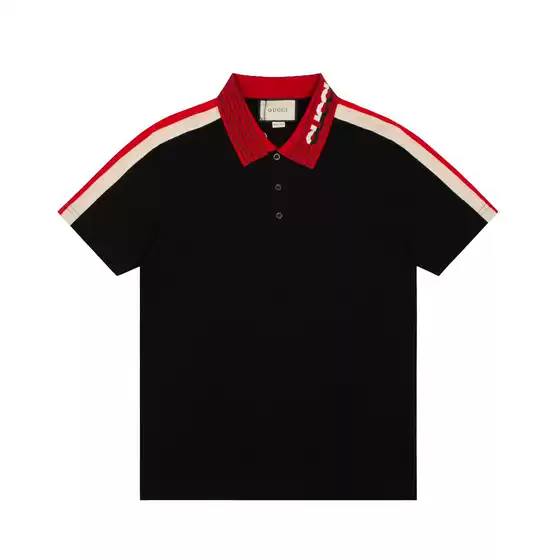 European Cross-Border Exclusive Light Luxury Summer New g Letter Embroidery Color-Blocking Business Polo Shirt for Men