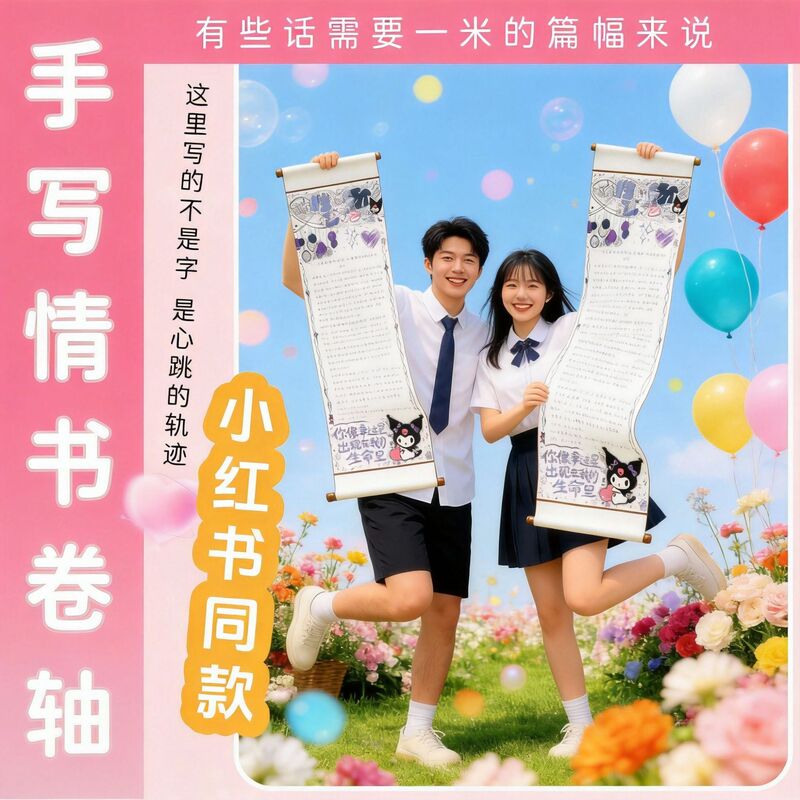 Extra-Long Handwritten 1m Love Letters, Same Style as on Xiaohongshu, DIY Materials, Birthday Love Confession Gift, Letter Writing Paper Scroll Extra-Long Handwritten 1m Love Letters, Same Style as on Xiaohongshu, DIY Materials, Birthday Love Confession Gift, Letter Writing Paper Scroll