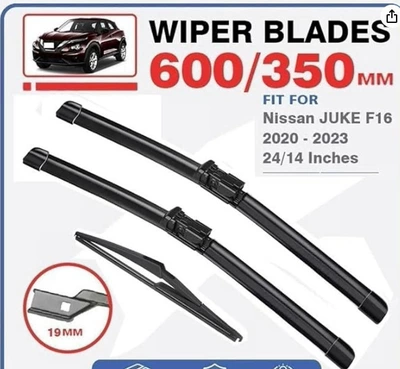 Suitable for Nissan Juke F16 2019-2023 24+14+12 Front and Rear Wipers (Wiper) - nissan-juke-f16-2019-2023-241412