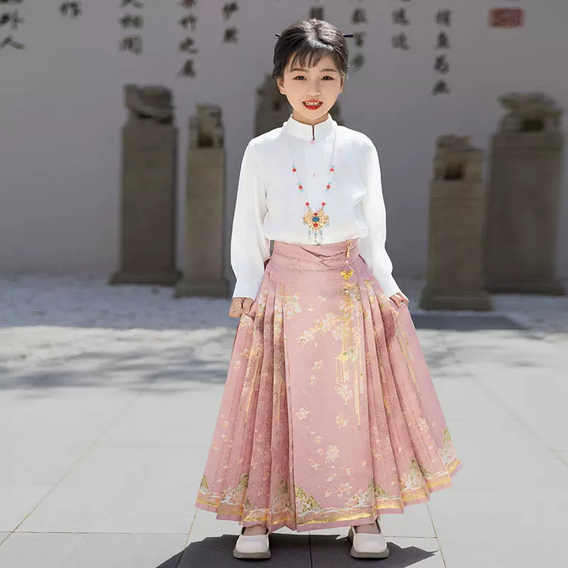 2025新马面裙女童汉服夏装套装款中国风儿童古风新中式夏大童唐装