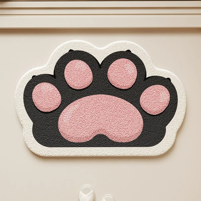 Cute Ins-Style Imitation Cashmere Avtomobil döşəmə paspasları - claws-black-cat-4060cm-imitation-cashmere