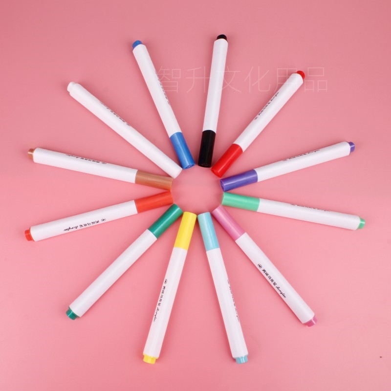 Estudiante al por mayor DIY pintura acrílico marcador de arte de los niños creativos graffiti impermeable no se desvanece cepillo de color