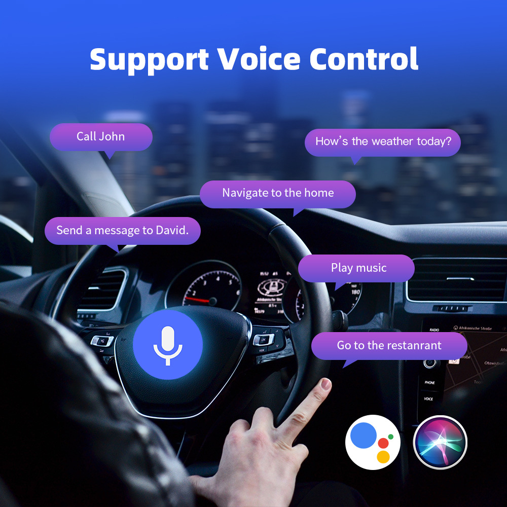 Car Onboard Interconnect Box Support Wireless CarPlay 2-in-1 Plug and Play Adapter