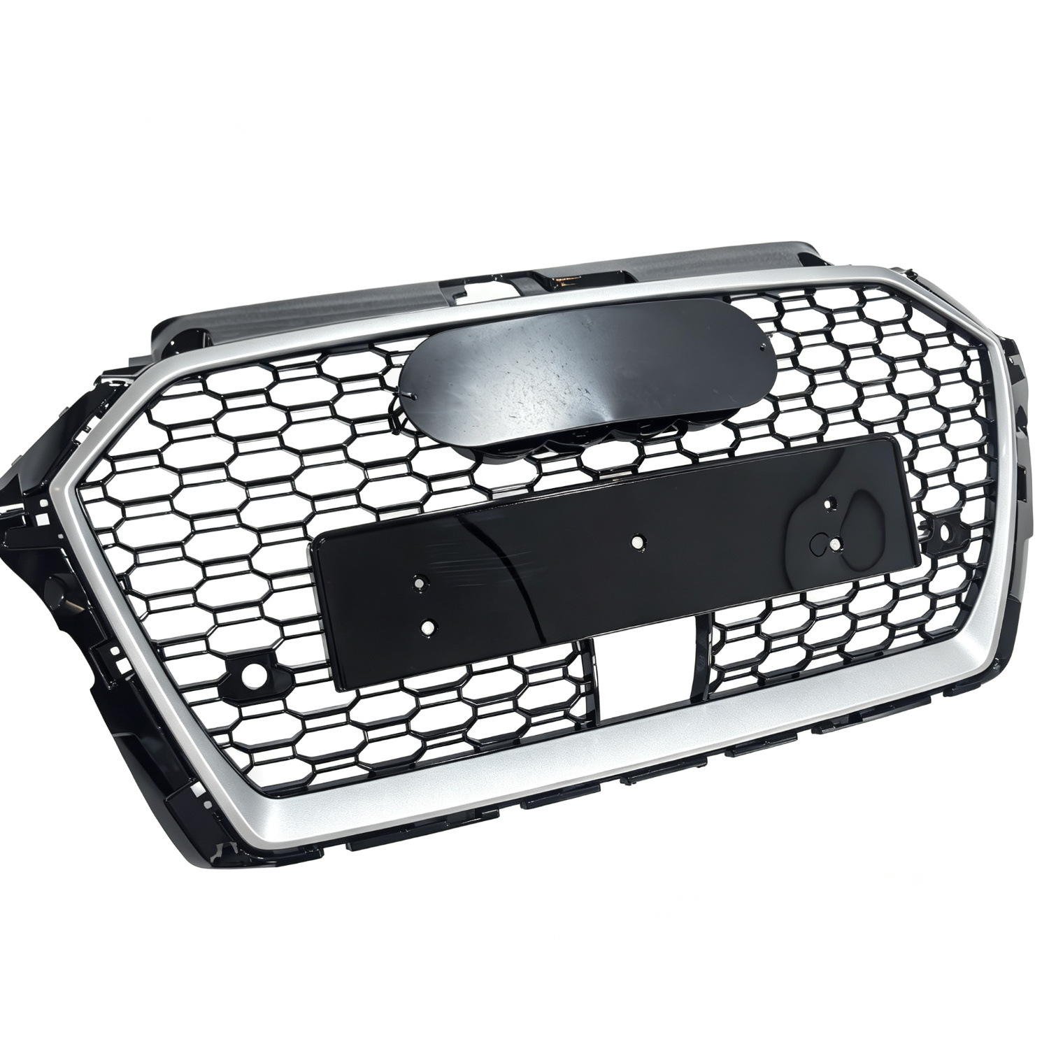 Suitable for Audi A3/S38V 2017 2018 2019 Mesh Grille Rs3 with Acc Hole Glossy Black Honeycomb