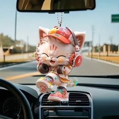 国境を越えた新しいアクリルフラット音楽ヘッドフォン猫車の装飾ペンダント