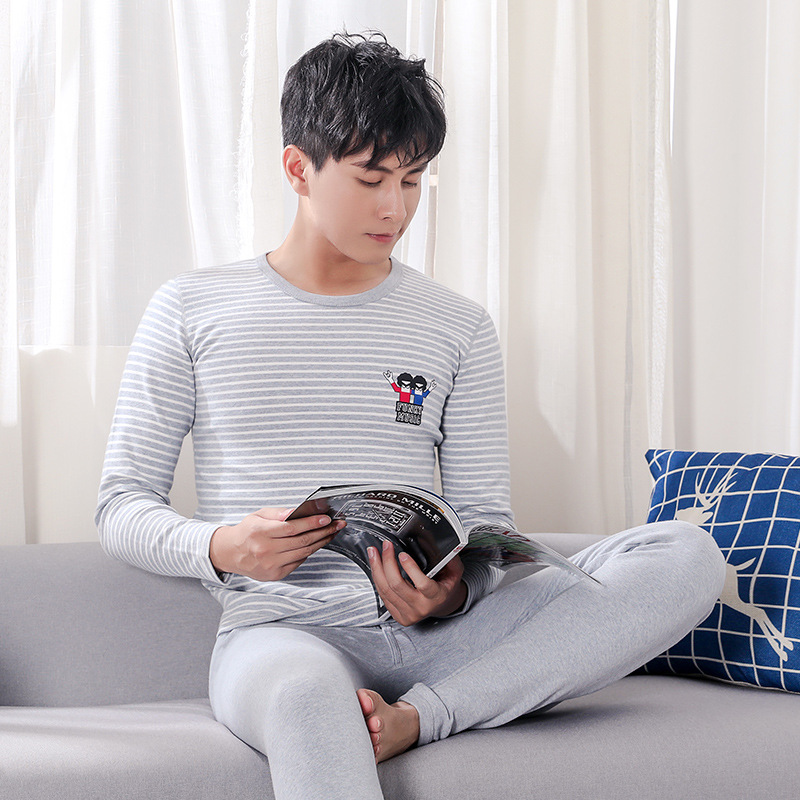Ropa de otoño pantalones largos ropa interior térmica cuello redondo de los hombres estudiantes de secundaria adolescentes Shu terciopelo que basa el suéter Ventas de Fábrica