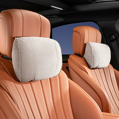 Suitable for Maybach, Mercedes-Benz, Toyota, Headrest - s-style-suede-off-white-headrest-pair