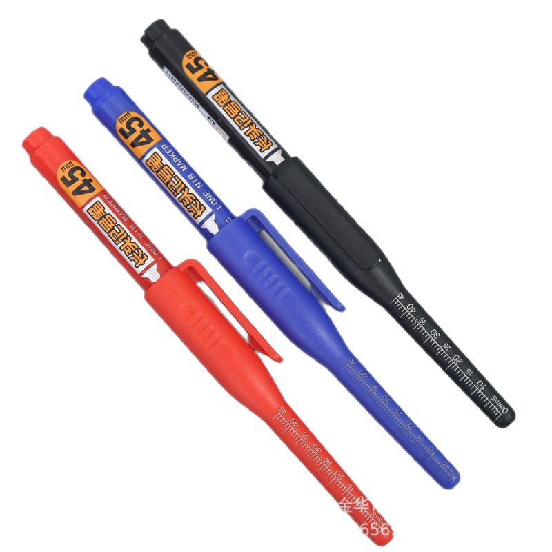 45mm marcador de cabeza larga puede agregar tinta al sitio de trabajo de carpintería de vidrio del trazador de línea de pluma de aceite a prueba de agua de boca larga