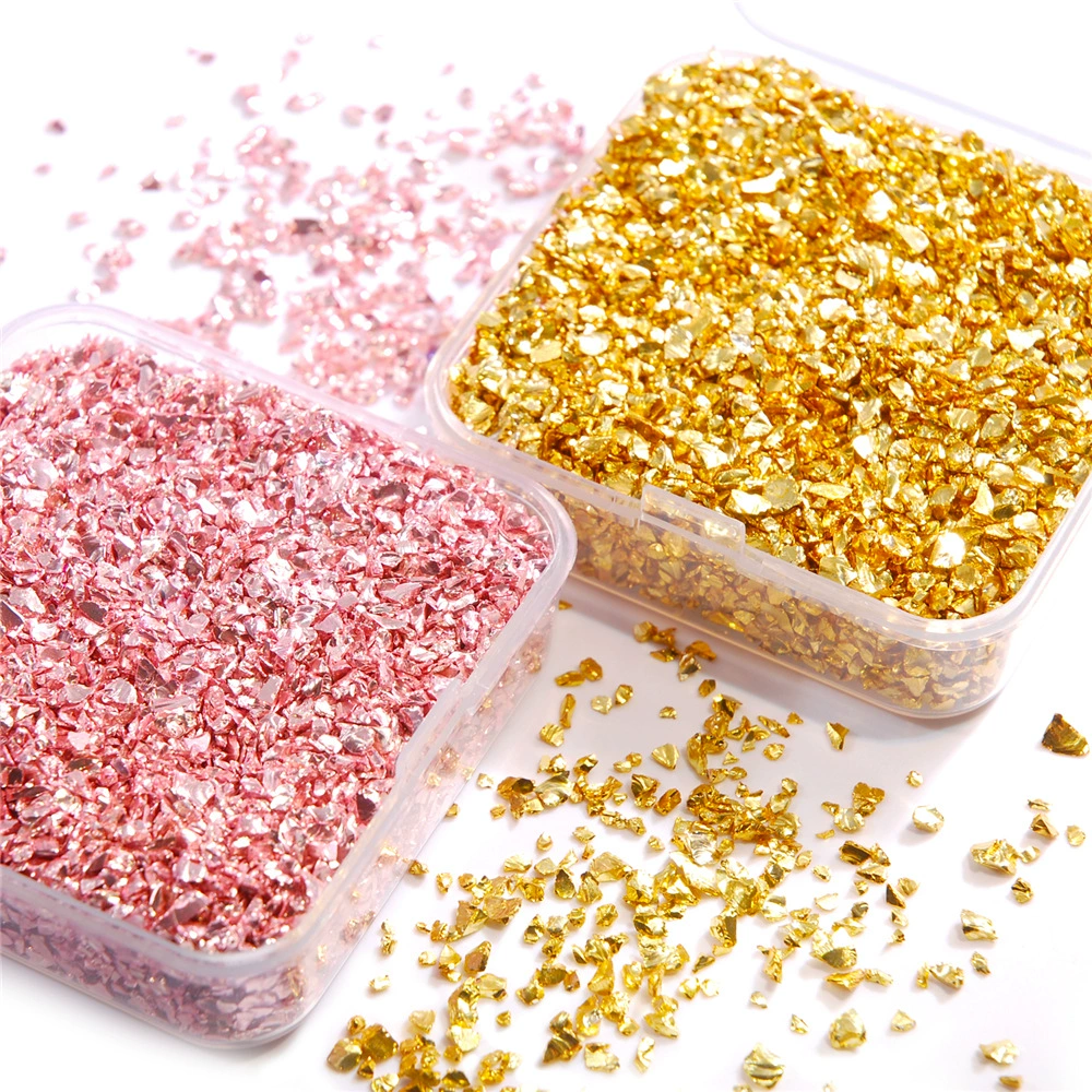 Новый продукт Квадратная коробка Неровные кристальные стеклянные гравийные куски Ногтевое украшение бриллиант капля клей фототерапия ногтевое пластырь
