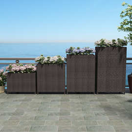 户外藤编长方形阳台防晒花槽种植箱售楼部花箱花盆种菜盆厂家批发