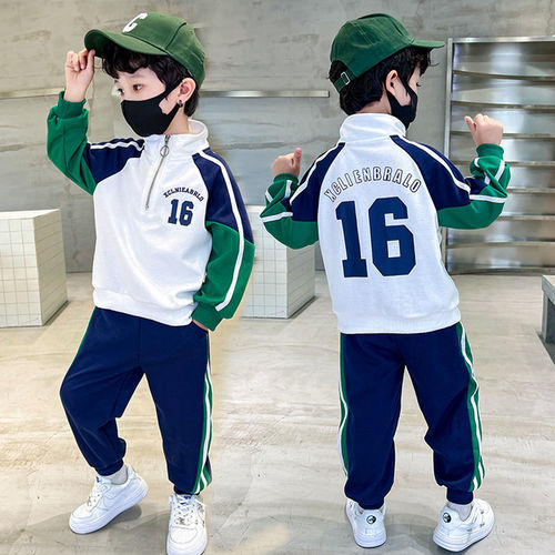 Children's clothing, spring and autumn boys' suits, autumn clothing, medium and large children's long-sleeved sweatshirts, casual pants, stylish children's sportswear two-piece sets