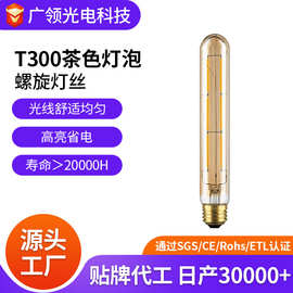 厂家供应T300爱迪生灯泡 led长条型T型灯泡 E27螺口复古装饰灯泡
