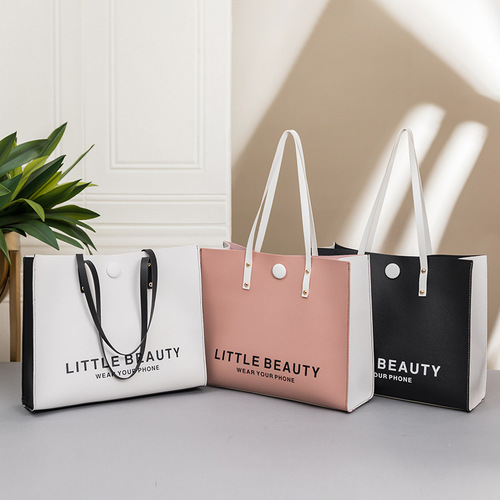 Tote bag large bag  Korean style Western letter shopping bag Southeast Asian women's bag wholesale large capacity shoulder bag for women