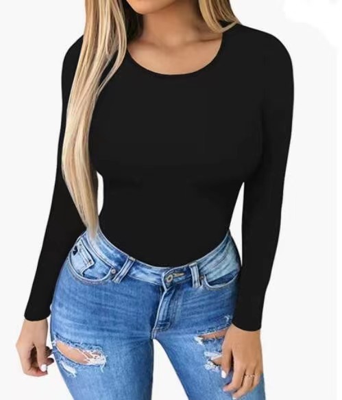 318g Weight Long Sleeve Sleeve Length Shorts Pants Length Acetate Fiber Fabric Type Mid Waist Waist Line Rompers Pants Type Stretchy Elasticity Bodysuits Tops Type Holiday, Daily Occasion Skinny Fit Type Solid Color Pattern Summer, Spring Season Women's Gender Streetwear Style Wholesale Women's Streetwear Solid Color Long Sleeve Bodysuits 9