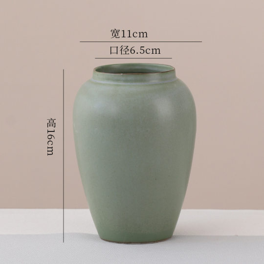 Large Diameter Flower Vase Plain Burning Ceramic Hydroponic Vase Ornaments Pottery Pot Vintage Homestay New Chinese Style Simple Home Ornaments