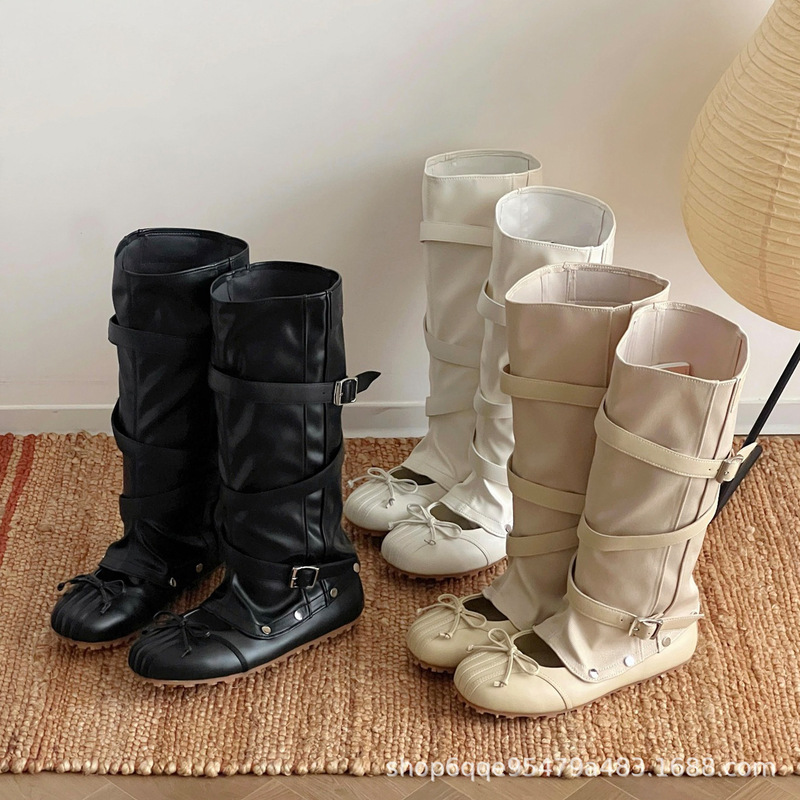 【Cross-border in-stock】Women's 2026 new fashion Mary Jane boots, flat mid-calf boots, ballet boots 【Cross-border in-stock】Women's 2026 new fashion Mary Jane boots, flat mid-calf boots, ballet boots