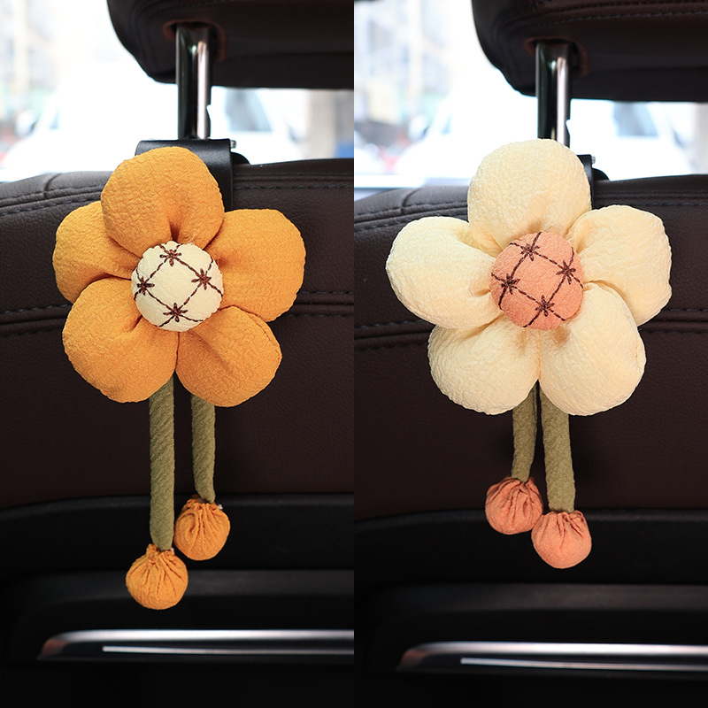 Gancho para automóvil, respaldo del asiento, filas delanteras y traseras, flores lindas, almacenamiento multifunción para automóvil, respaldo, gancho pequeño, suministros para automóvil