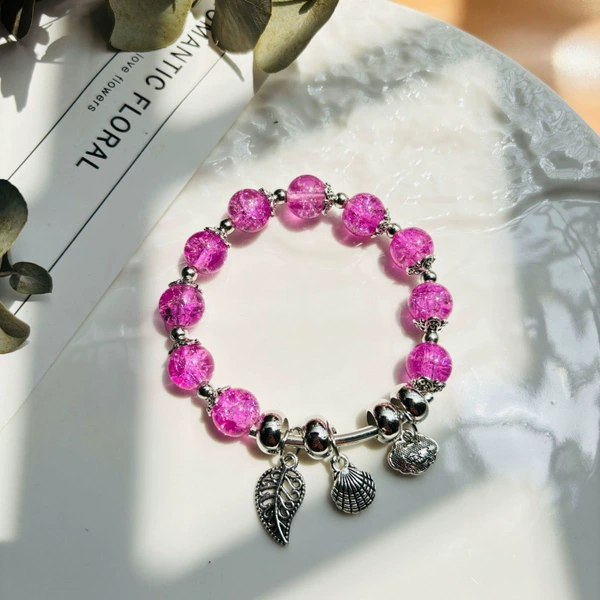 Purple shell leaves Ping An buckle bracelet#SZ472