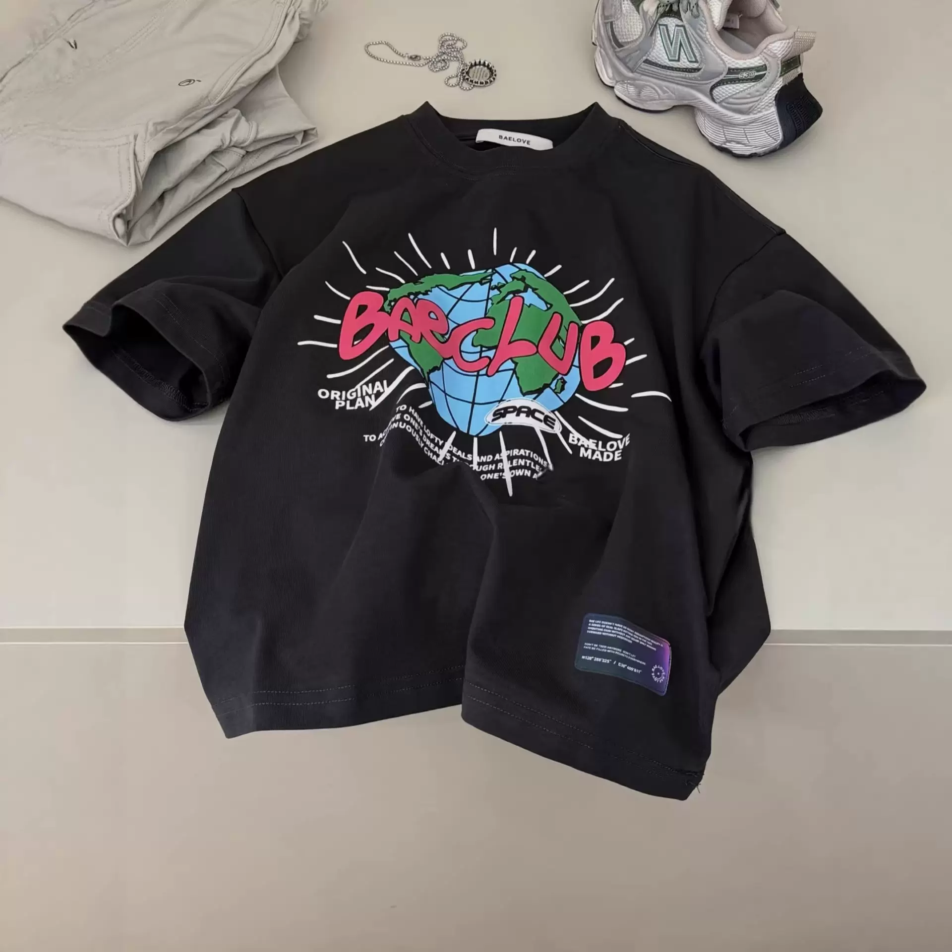 韩国童装夏季新款男童韩版蓝条纹短袖T恤儿童撞色宽松圆领上衣潮t