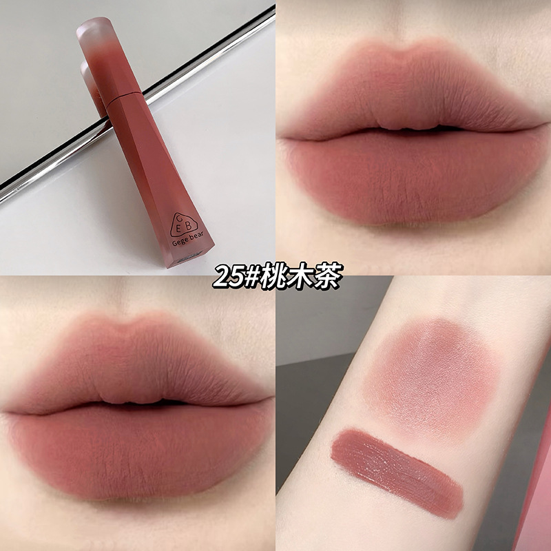 Gege oso terciopelo alto esmalte de labios, niebla de terciopelo mate no es fácil de tocar tazas de lápiz labial transfronterizo fábrica al por mayor