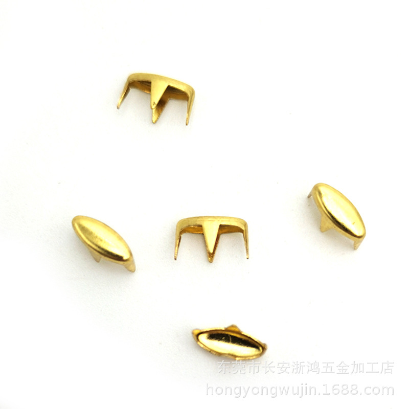 浙鸿五金配件3*7.5mm平面虫子爪珠四脚虫子爪橄榄爪钉椭圆形爪扣
