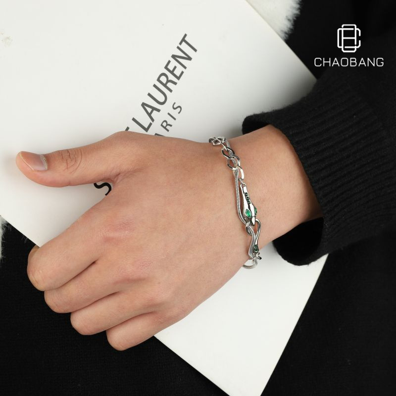 Spirit Snake Double Layer Stacked Bracelet Men, Unique Niche Cold Style 2024 New Trendy Jewelry For Women, High-end_voghion.com