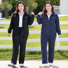 中年妈妈秋装休闲运动服套装女大码2025新款中老年春秋卫衣两件套