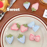 DIY клетчатая милая девушка сердце клубничный бант заколка для волос Джокер фрукты аксессуары для волос обувь и одежда сумки