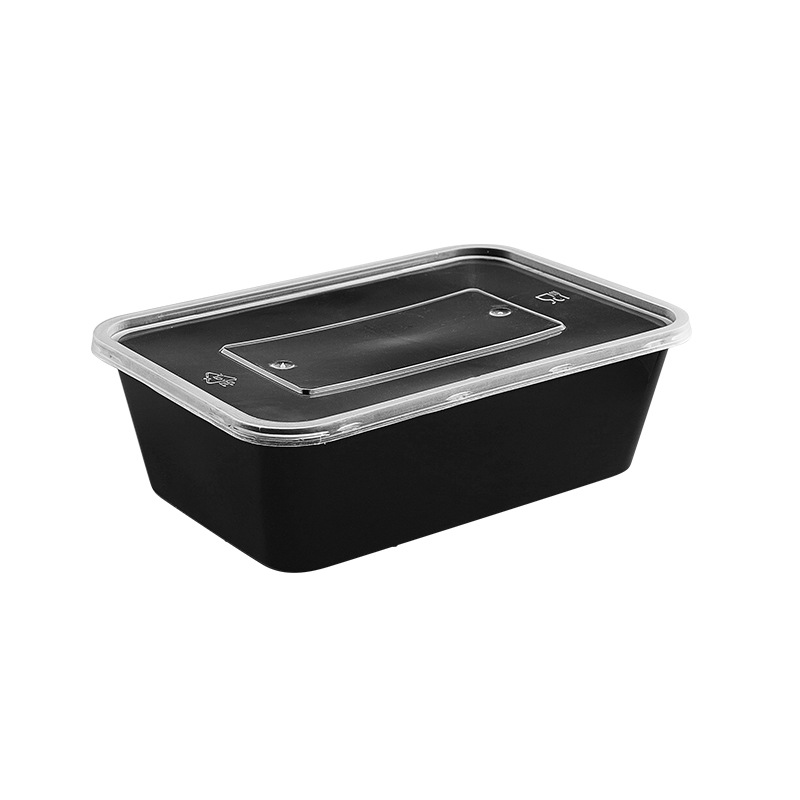 500/650/750/1000 caja de embalaje caja de almuerzo cuadrada desechable de seguridad rectangular caja de almuerzo para llevar con tapa