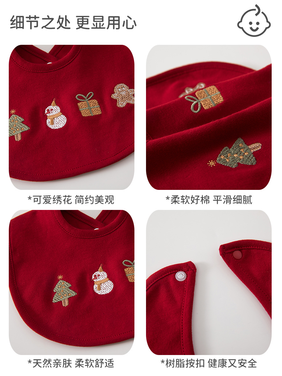 Otoño y invierno: buñuelo de bebés tipo A toallas de saliva de algodón de doble capa, toallas de absorción de leche para bebés, buñuelo rojo para bebés