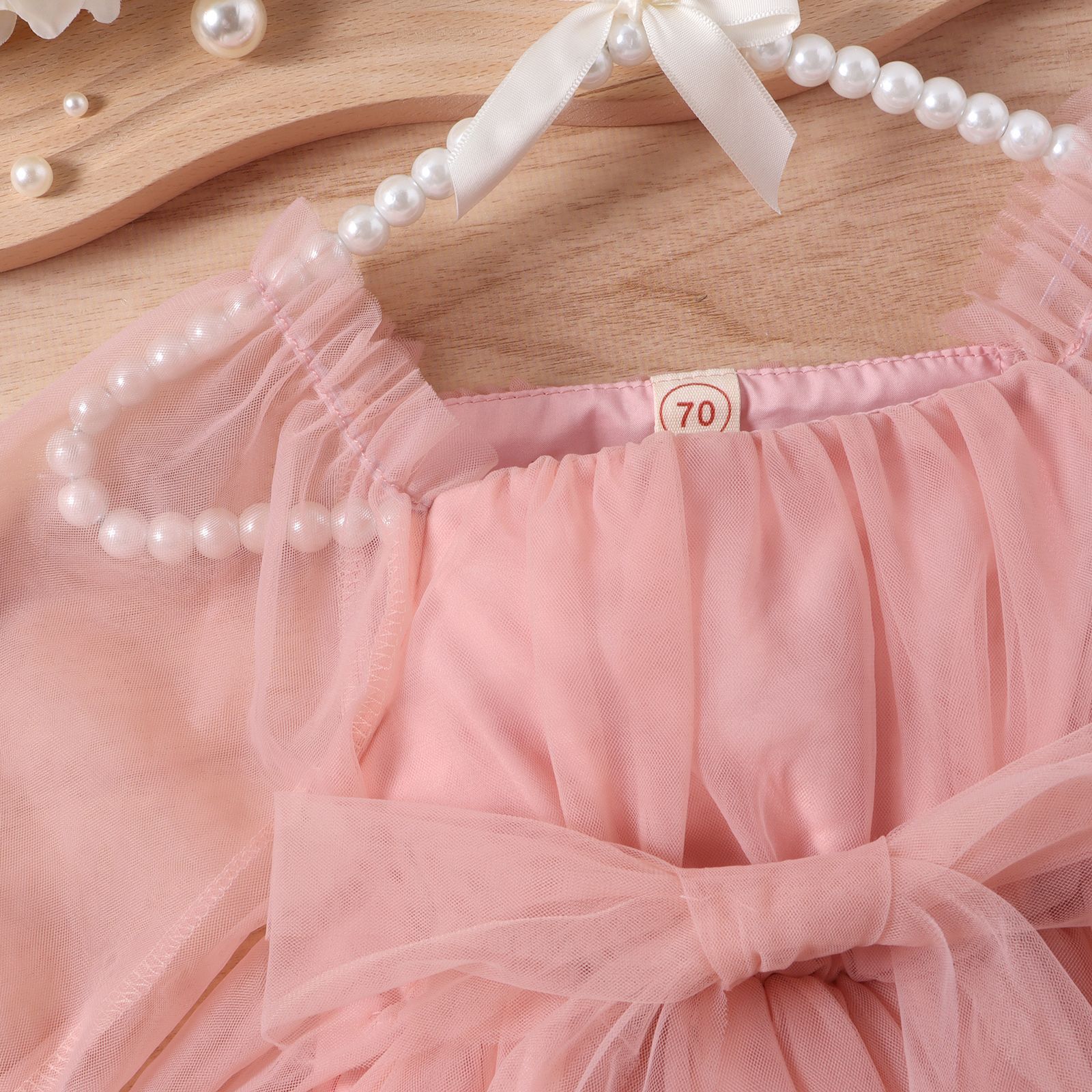 Pelele infantil de manga larga con tul y pañuelo, ropa para niña