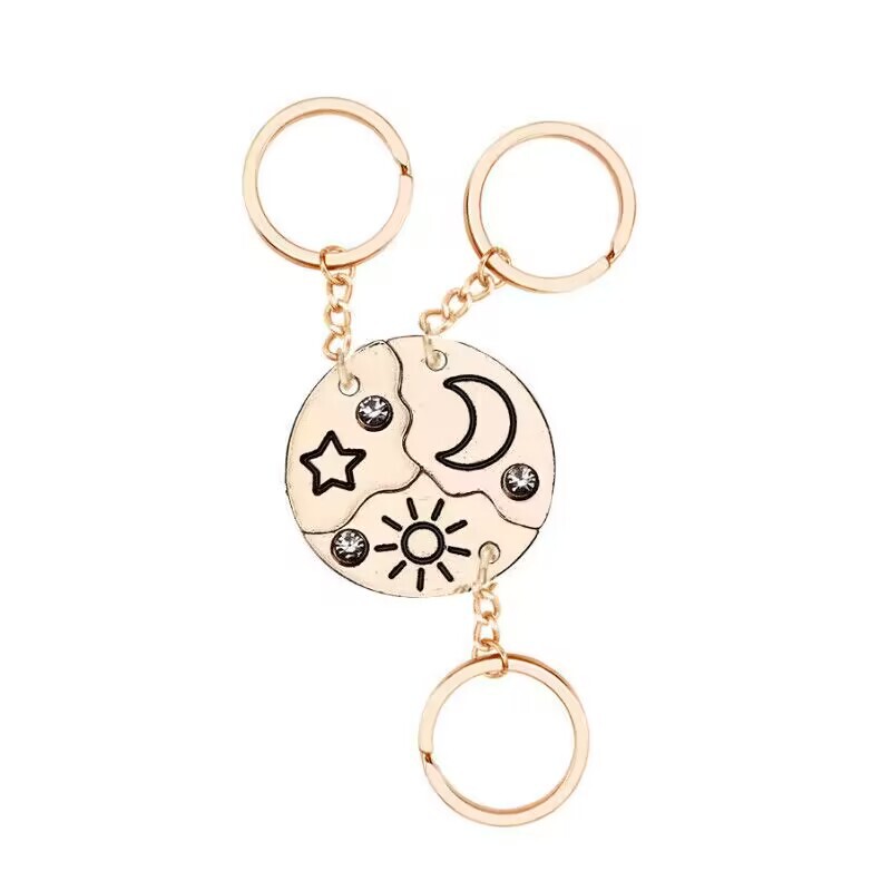 New Style Sun Moon Star Fashion Simple Keychain Good Friend Best Friend School Backpack Trendy Pendant Wholesale New Style Sun Moon Star Fashion Simple Keychain Good Friend Best Friend School Backpack Trendy Pendant Wholesale