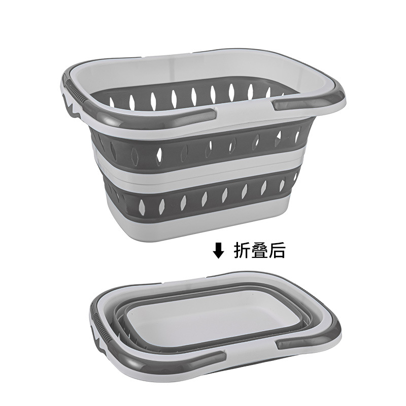 Cesta de lavandería plegable para el hogar canasta de almacenamiento de ropa de pared baño canasta de lavandería de plástico Azul Grande