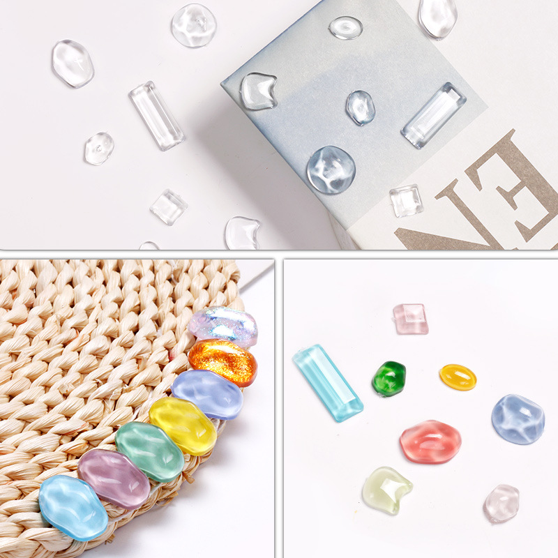 Tarjeta de color ondulada de manicura japonesa de alta permeabilidad al agua, tarjeta de color irregular cuadrada y redonda, cuentas de frijoles rectangulares