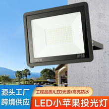 跨境小苹果投光灯50W户外防水庭院泛光灯室外球场广告牌led投光灯