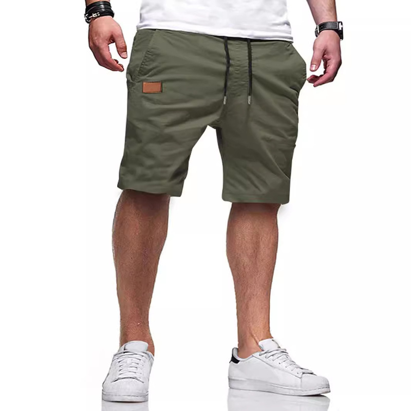 25 Amazon Summer Export New Style Leather Straight Youth Five-Point Pants Men's Casual Sports Men's Cargo Shorts