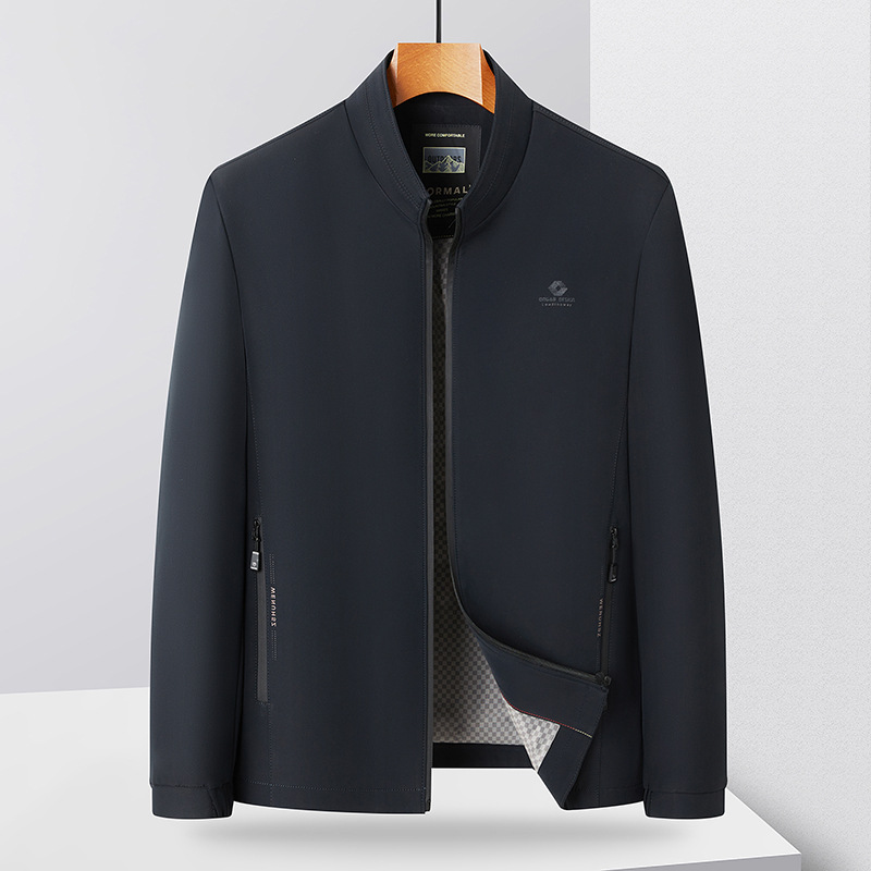 跨境2025春秋新款夹克男士外套商务风春秋季潮流简约立领韩版防风