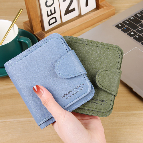  New Women's Short Wallet Women's Foreign Trade Women's Short Wallet Multifunctional Women's Three-Layer Bag Student Bag