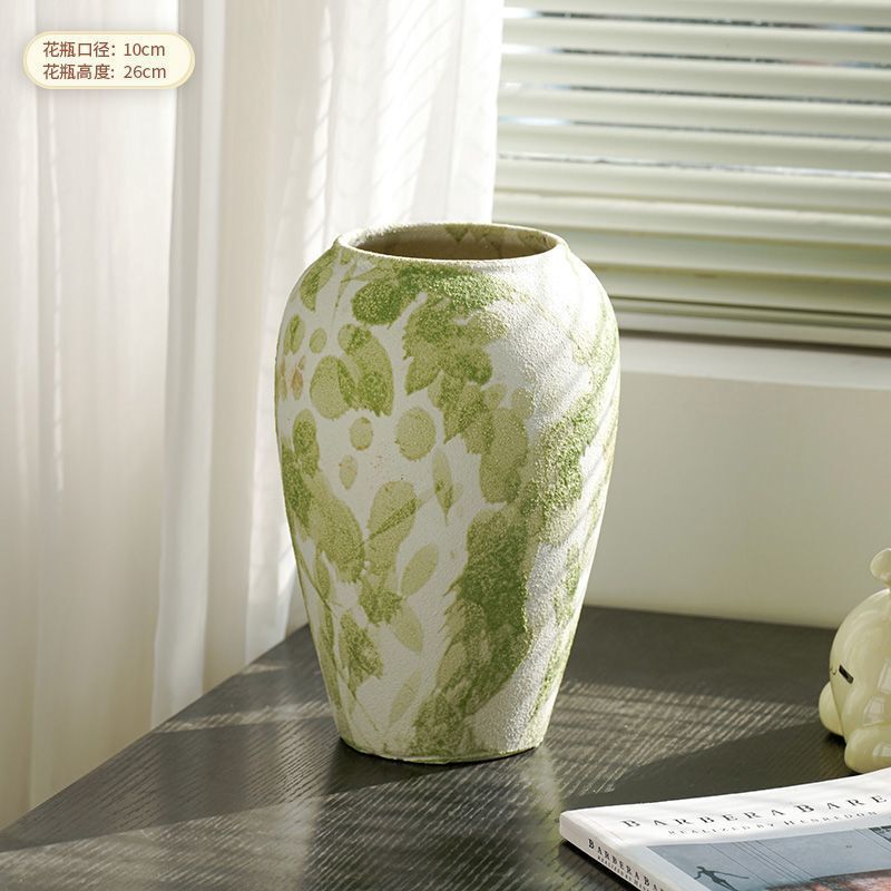 中国のレトロなセラミック花瓶の装飾品リビングルームの玄関床置き花瓶高価値フラワーアレンジメント水栽培装飾陶器のポット|undefined