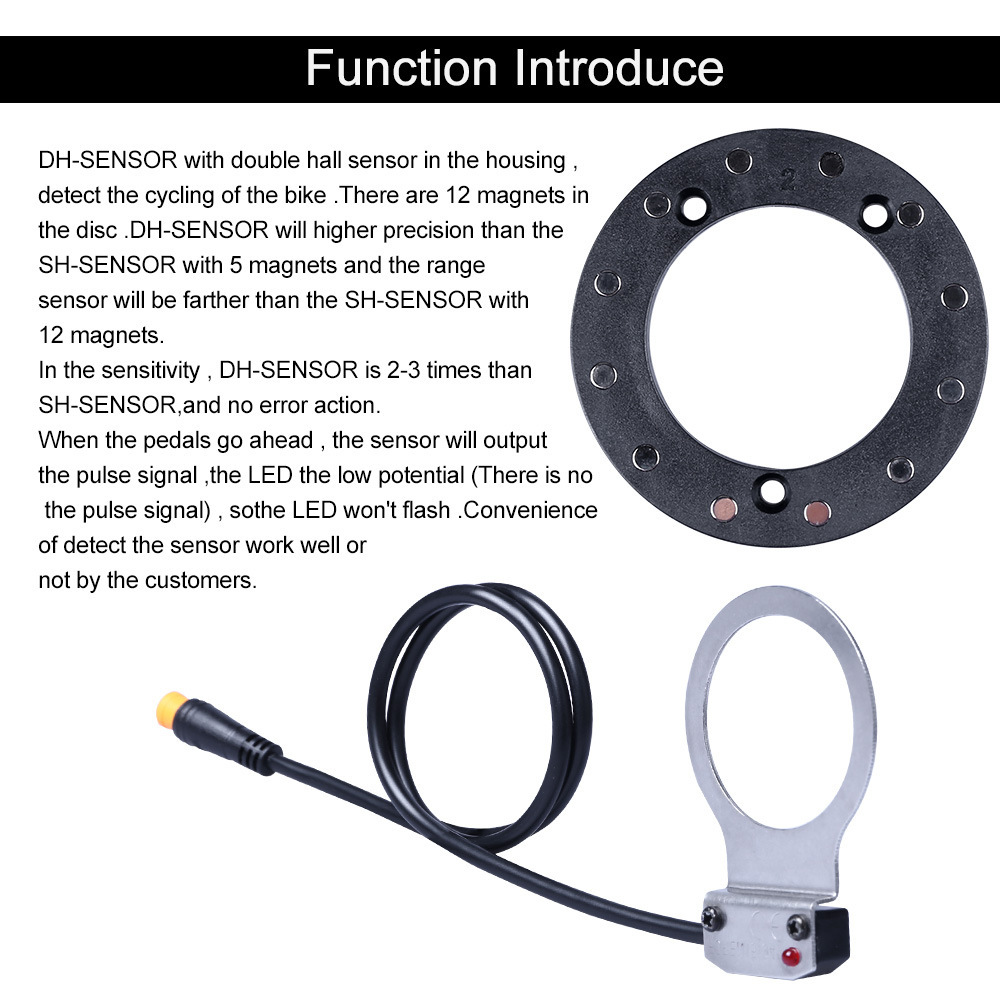 Electric Assist Bicycle Integrated Power Sensor 12-Magnetic Dual Hall Sensor Mountain Bike Conversion Electric Bike Booster