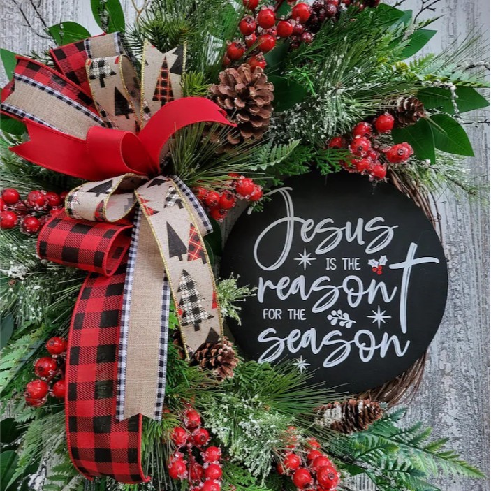 縦鴻越境クリスマス花輪祝日装飾品クリスマス滕条配置道具花輪装飾門掛|undefined