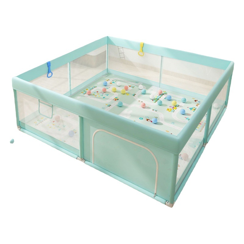 Parque infantil para niños para uso doméstico, valla de seguridad para el suelo, tapete para gatear, barandilla de seguridad para niños pequeños, parque infantil Qiaole Bear para bebés.
