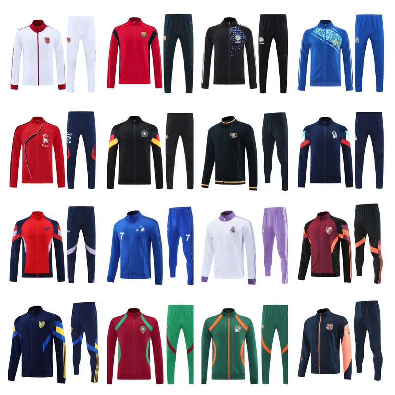 2526 Long Zipper Jacket Chelsea Real Madrid Argentina Arsenal Germany Italy Boca Cross-Border Exclusive Supply