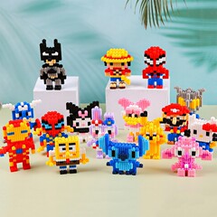 子供のおもちゃ、トレーニング機関のギフト、広場の夜市、教育用の小さな粒子の積み木、立体組み立ておもちゃ
