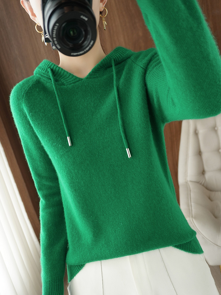 (Cross-border trading), (Wholesale), demi-season knitted hoody, solid sweater, long-sleeve, base hoodie 5