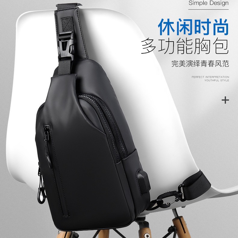 2022 primavera nueva textura de moda simple bolso de pecho de los hombres frente satchel bolso del teléfono móvil bolso de hombro cartera