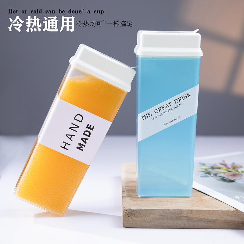 ♔ 耐熱プレートレンガボトル使い捨てプラスチック高温耐性ミルクティーカップ K22 同じスタイル 500 ミリリットルコーヒーボトルドリンクボトル|undefined