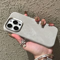 iPhone17ProMax携帯電話ケースに適しています。ソリッドカラーのフランネル生地の磁気吸着式Apple 15落下防止保護カバー16